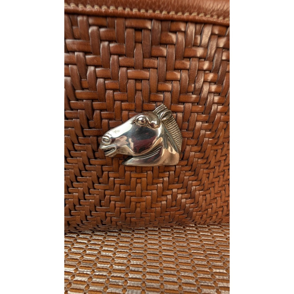 Barry Kieselstein-Cord RARE Brown Woven Leather Clutch - 925 Silver Horse head - Picture 11 of 16